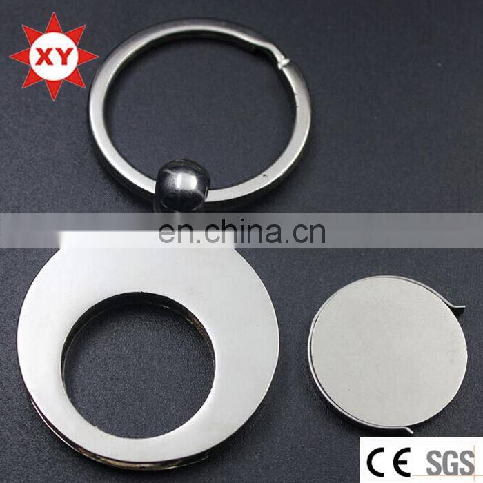 Metal foldable Shopping Cart Trolley Coin custom keyring