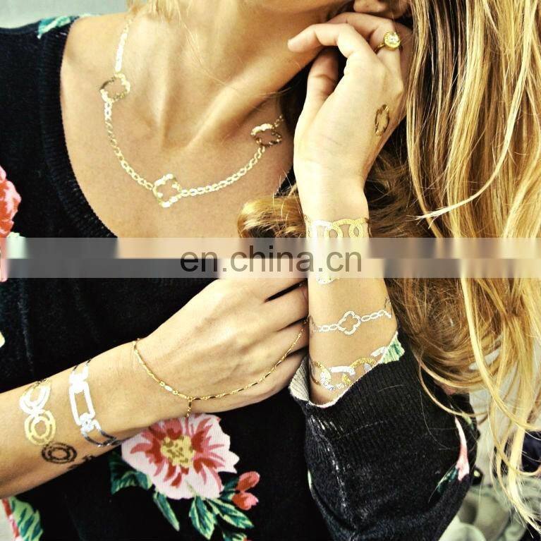 Metallic Gold Temporary Finger Tattoo Sticker