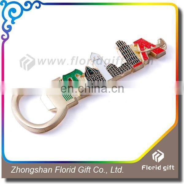 2016 high quality unique custom metal bottle opener with keychain
