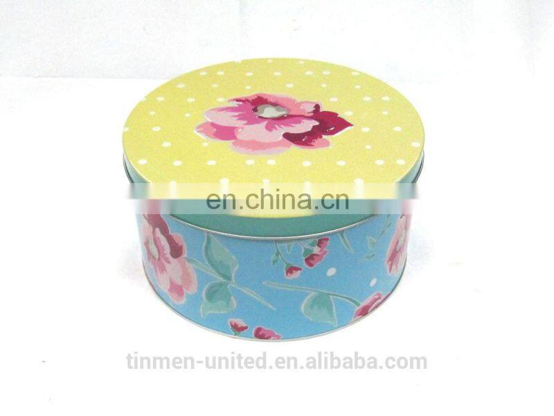 2016 Wholesale Custom Round Cake Tin Cake Packaging Tin Box