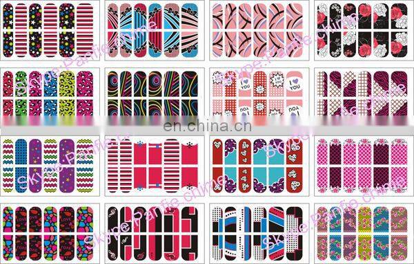 hot sale self adhesive populer water transfer nail sticker