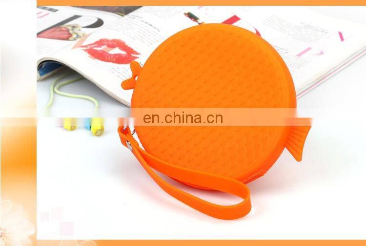 Cartoon Shape Round Mini Money Bag Assort Coin Bank Fish Shape Girls Clutch Silicone Wallet Wristlet Purse