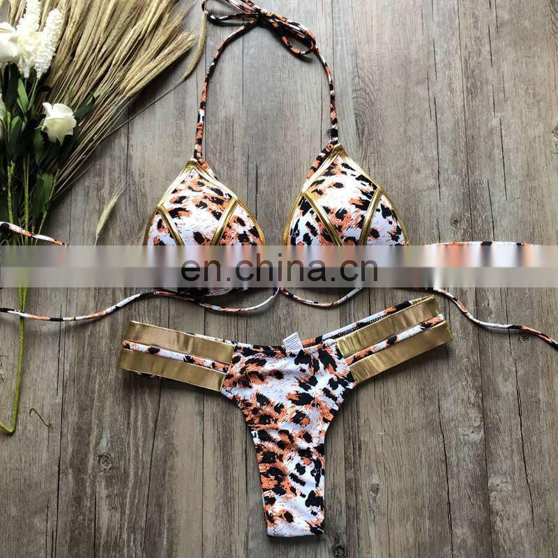 2019 New Bikinis Set Women Swimwear Push Up Pad Bikinis Bronzing Solid Swimsuit Strapless Women Beachwear Bathing Suits