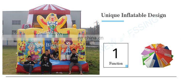 Clown theme inflatable land slide,commercial giant inflatable slide for sale