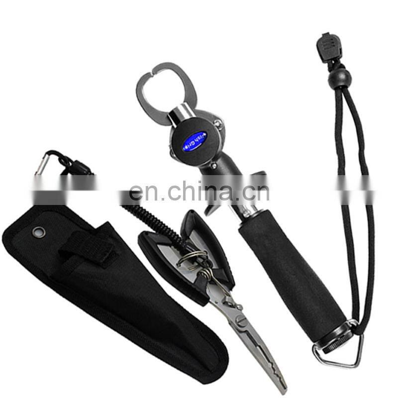 Saltwater Resistant Fishing Gear Cutters Split Ring Pliers Hook Remover Fish Holder Fish Lip Gripper with Ruler and  Scales