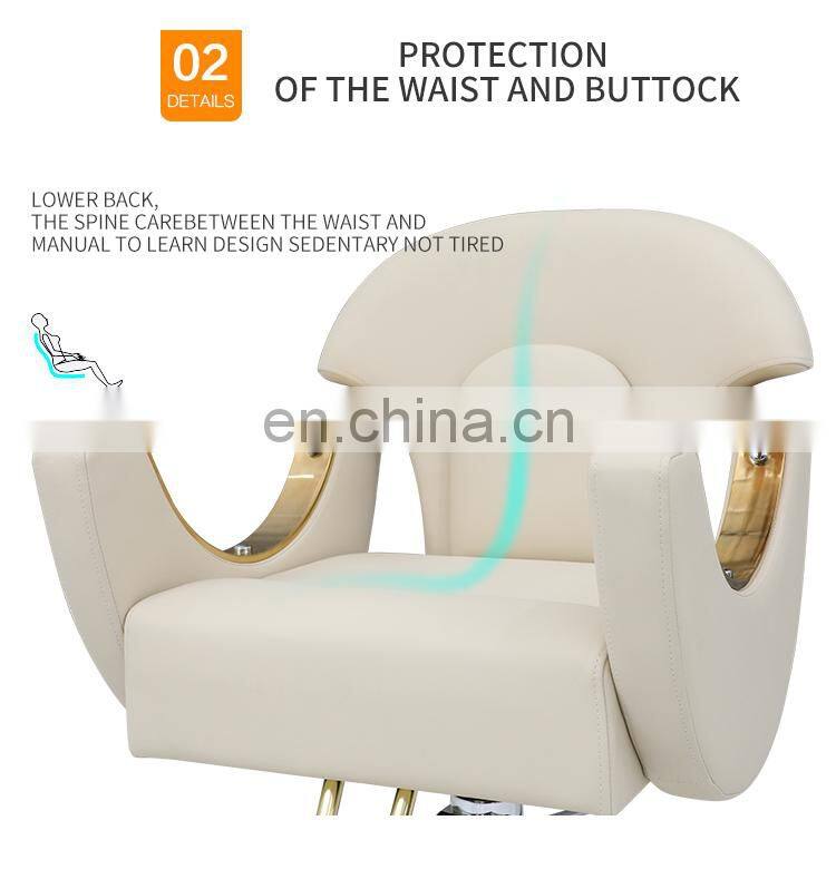 Barber Shop Furniture Comfortable new design durable material gold barber chair
