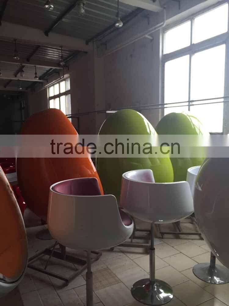 Living room furniture fiberglass eye ball chair,fiberglass oval egg shaped chair