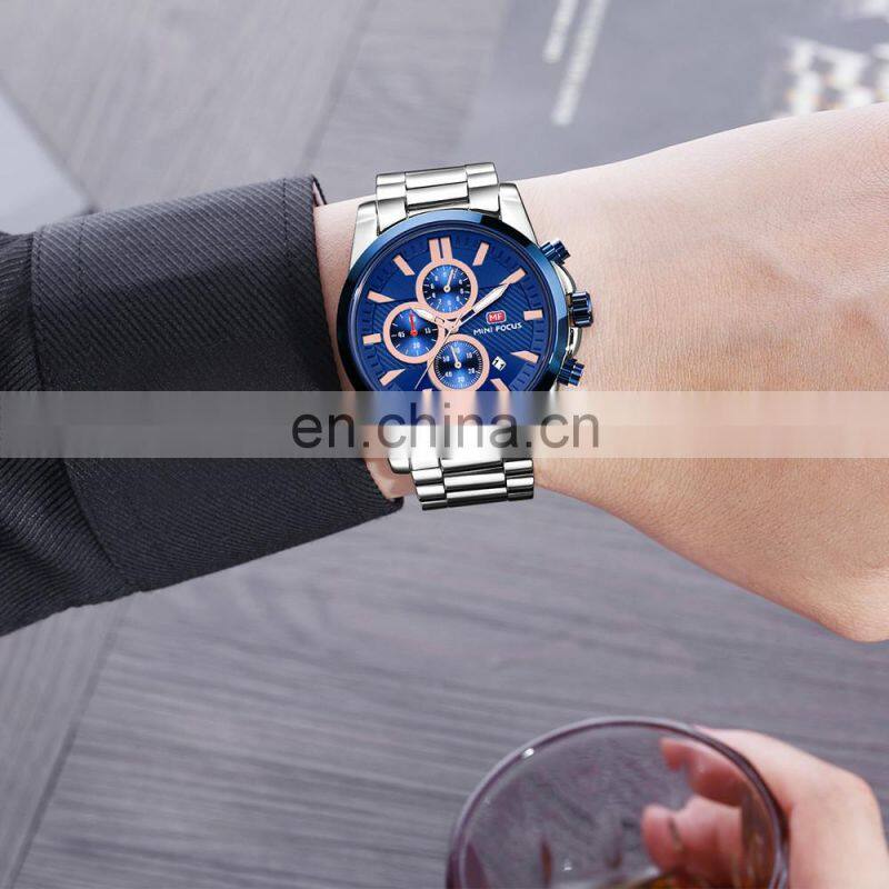 MINI FOCUS MF0134G Men's Luminous Auto Date Quartz Fashion Casual watches
