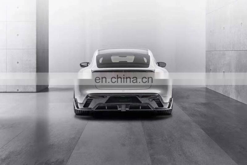 Runde Dry Carbon Fiber Material For Porsche Taycan Upgrade Mansory Style Body Kit Front Lip Rear Lip Side Skirt Spoiler