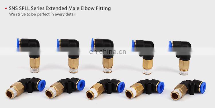 Manufacturer wholesale SNS SPLL Series Pneumatic Elbow Male Thread Quick Connect Pipe Fittings Tube Joints