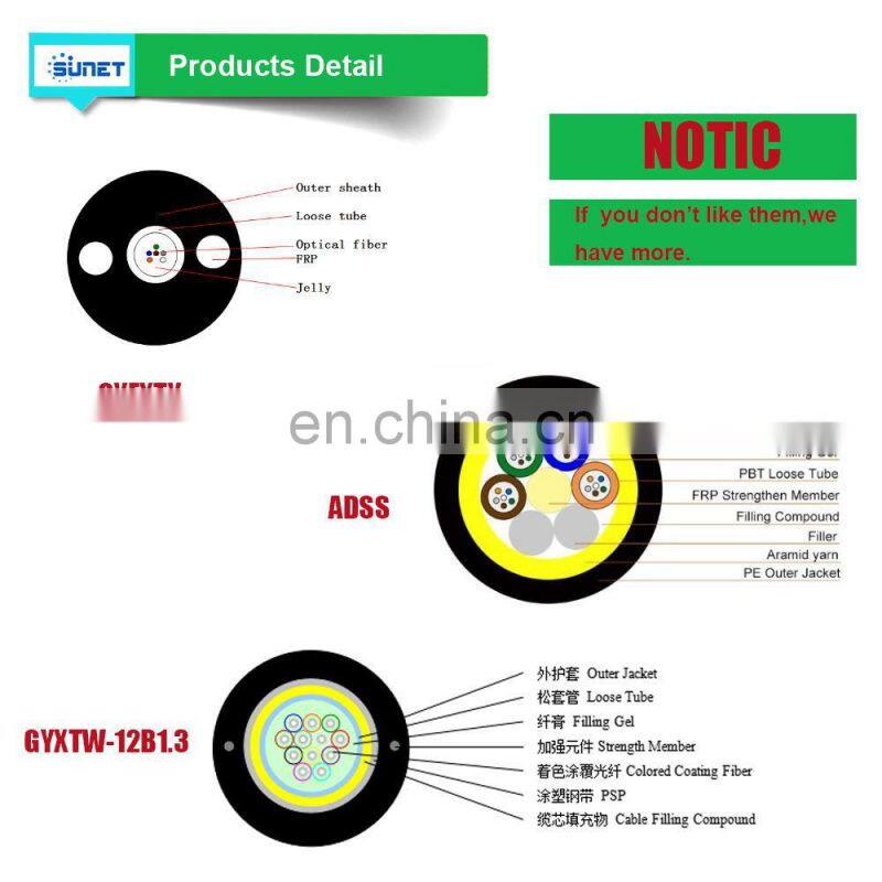 outdoor 6 12 36 24 48 96 144 core single mode single/dual jacket 100m span microduct 1000m fiber optic cable