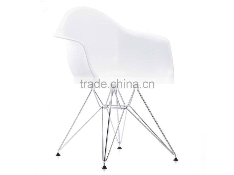 Plastic pp material steel leg living room furniture DAR armchair