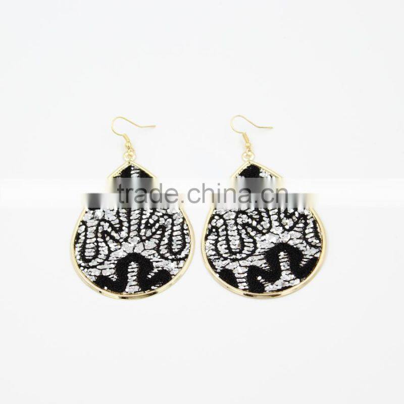 2015 New handmade lace pattern drop earring high quality fashion earring