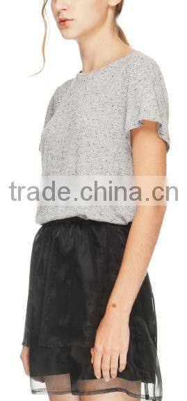2015 China manufacturer customized ladies Casual Gray Silk jersey t-shirt