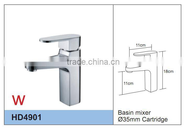 HD4901 35mm Watermark Australian Standards Quality Square Kitchen WELS Basin Flick Mixer Tap Faucet