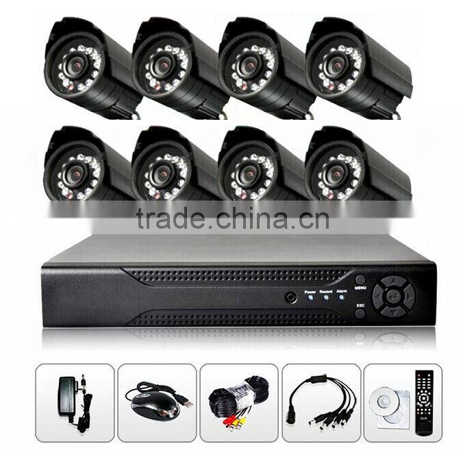 Cctv camera and dvr 700tvl security camera system 8ch annel bullet waterproof camera