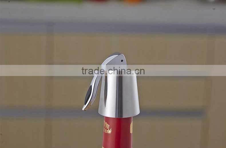 Stainless steel vacuum extraction fresh red wine cork stopper silicone wine bottler stopper with handle champine stopper