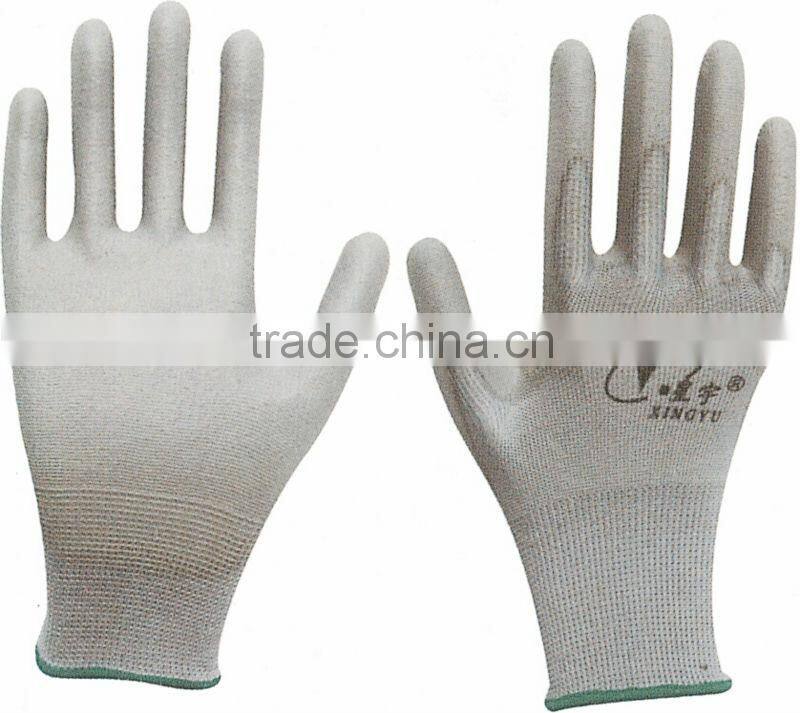 13 gauge polyester pu coated gloves