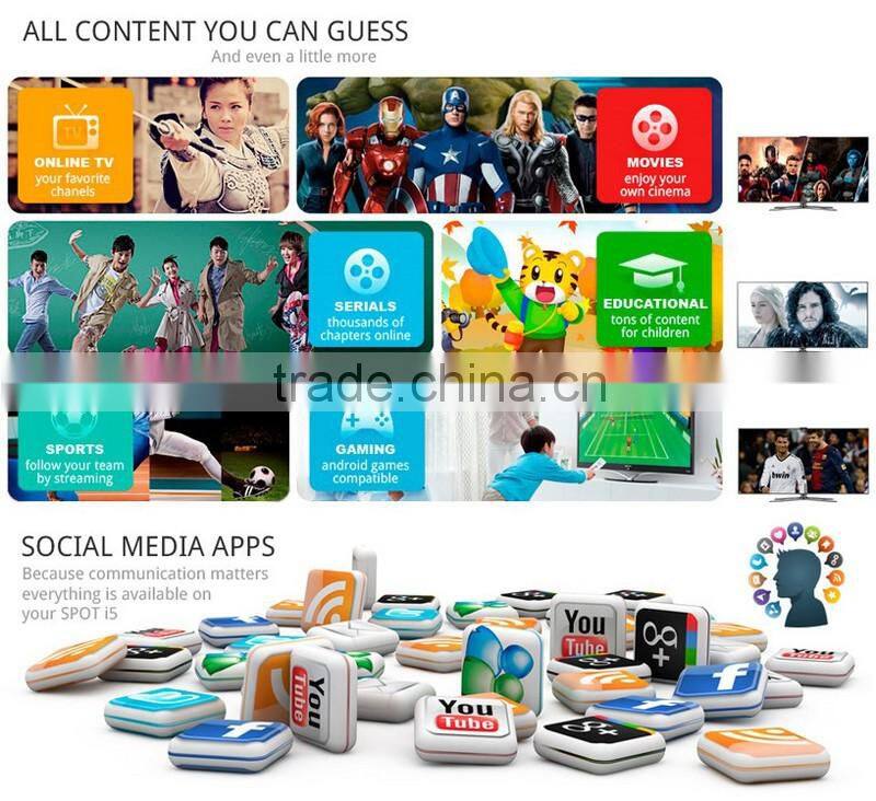 HD iptv box android 4.4 Amlogic S805 Inphic spot i5 balck white blue red colors for US UK AU EU plug best iptv ott box
