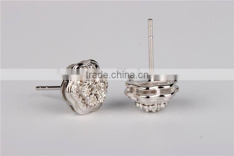 Micro Pave Setting 925 Silver CZ Earrings