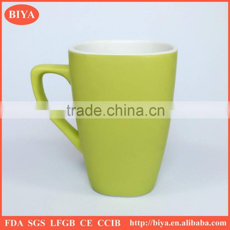 print mug 2016 Cheap stoneware mug sandblast letters coffee tea mug with handle