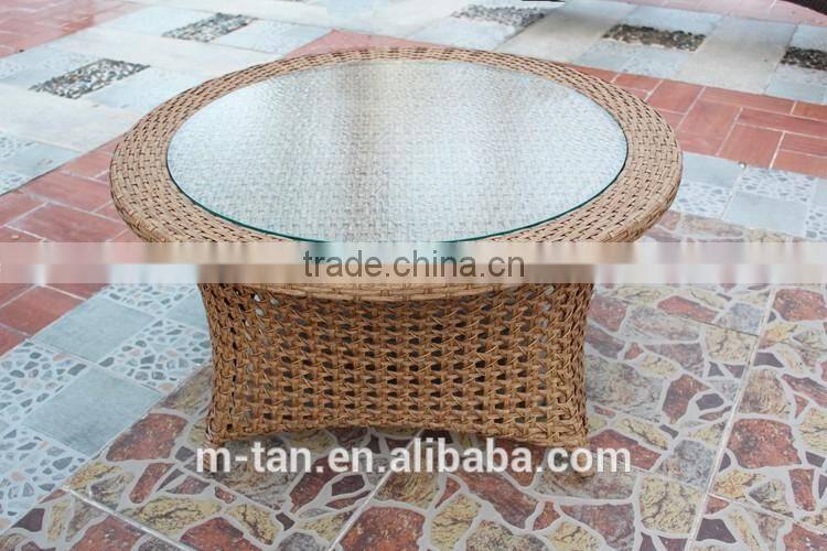 Outdoor Round Wicker Coffee Table