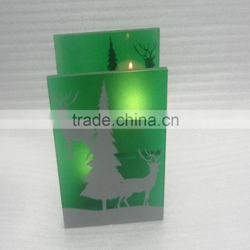 glass christmas decorations with tealight holder