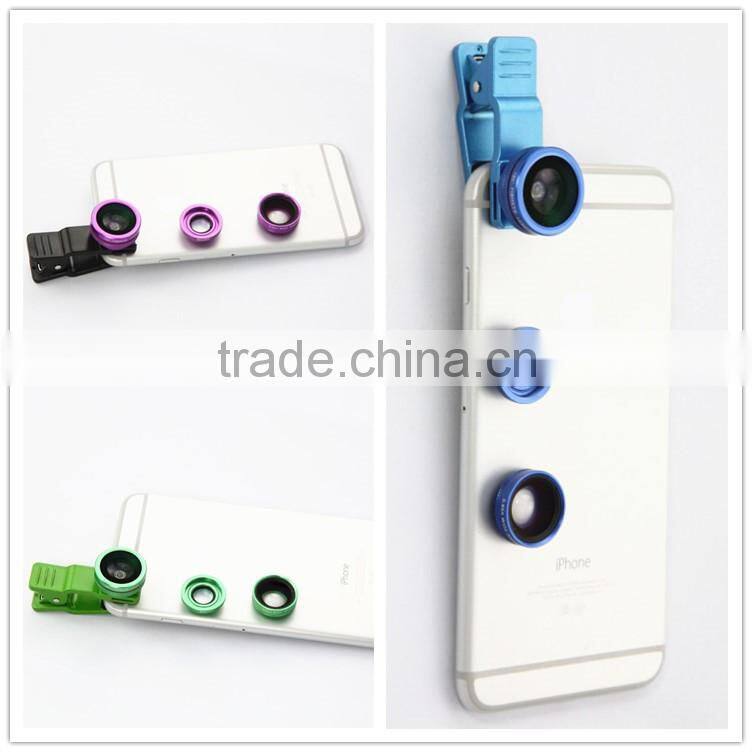 3 in 1 0.65x wide angle universal clip180 degree fisheye lens for iphone mobile phone