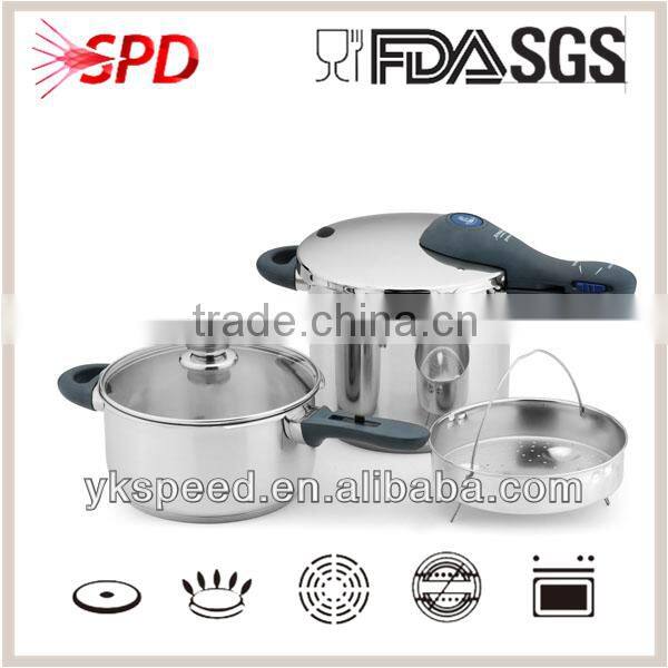 3+7L hard anodised pressure cooker