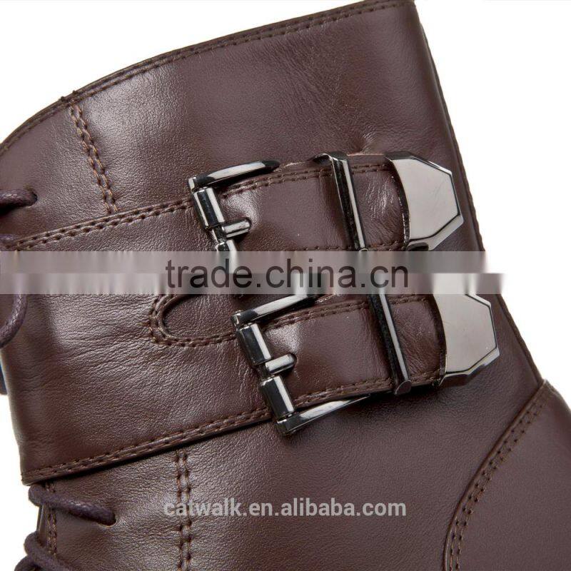 High quality fashion casual beautiful ladies flat boots lace up riding boots ladies ankle boots