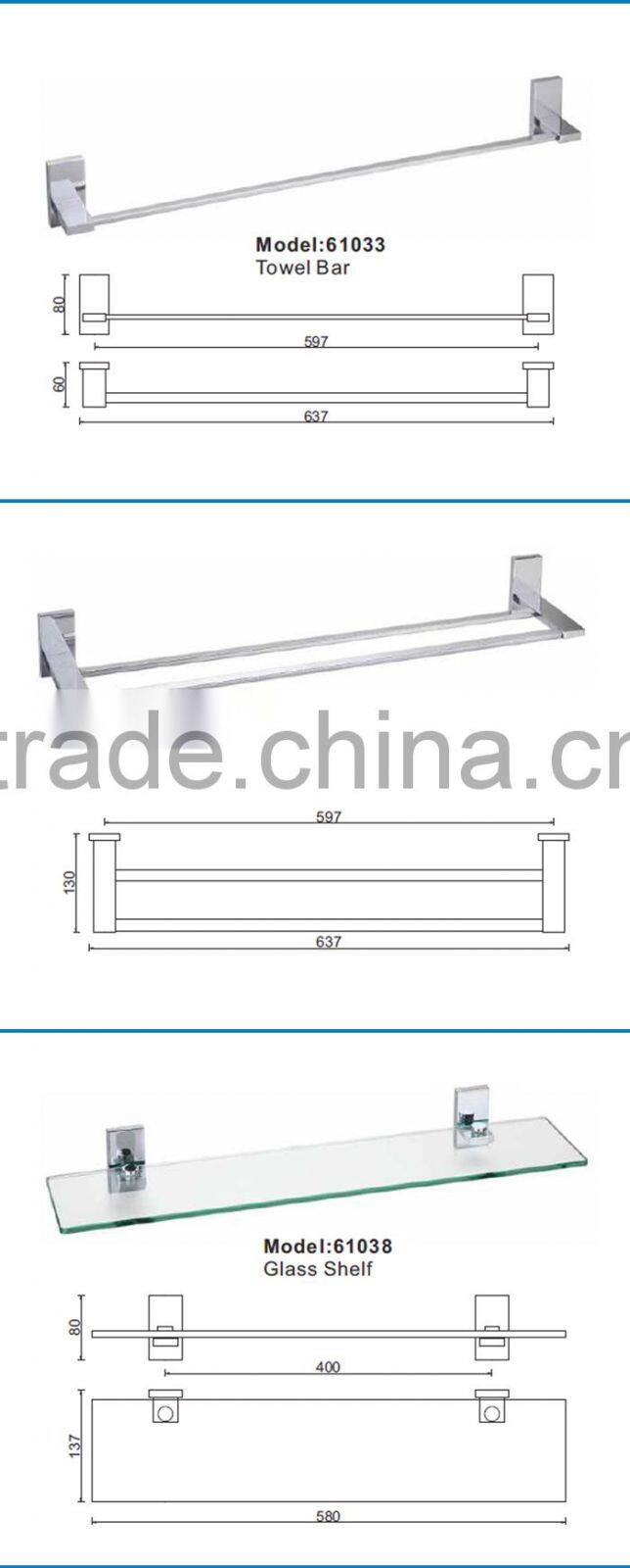 Stocked Modern Design Metal Zinc Alloy Chrome Bathroom Accessory Bath Hardware Sanitary Sets 61030-CR