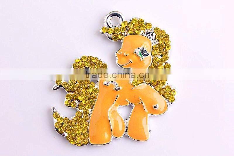 2016 Newest Fashion Cute Fruit shape Rhinestone Charm Cartoon Pendants For Kids Necklaces Jewelry Making!