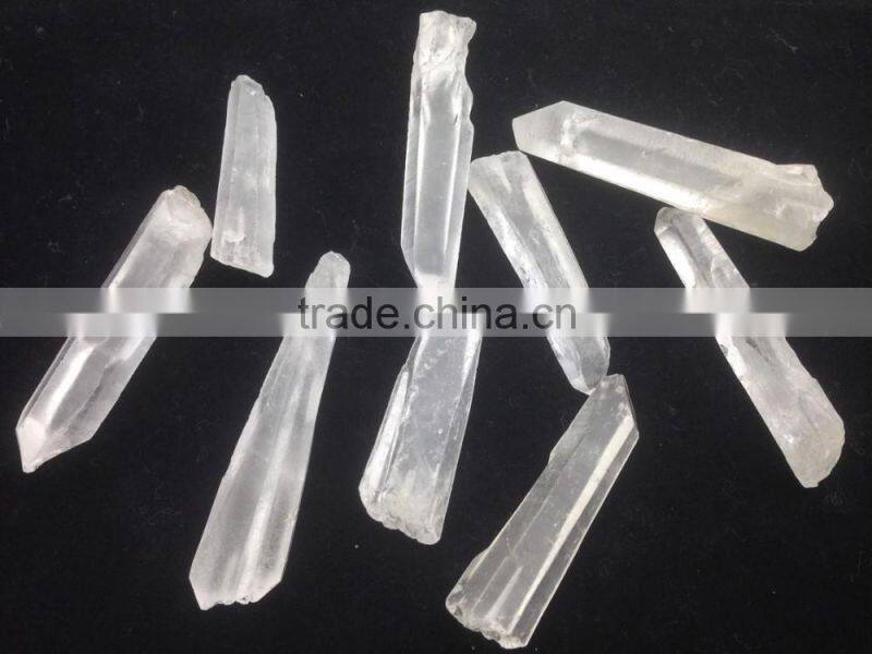 Natural crystal clear quartz point charm necklace on top for jewelry