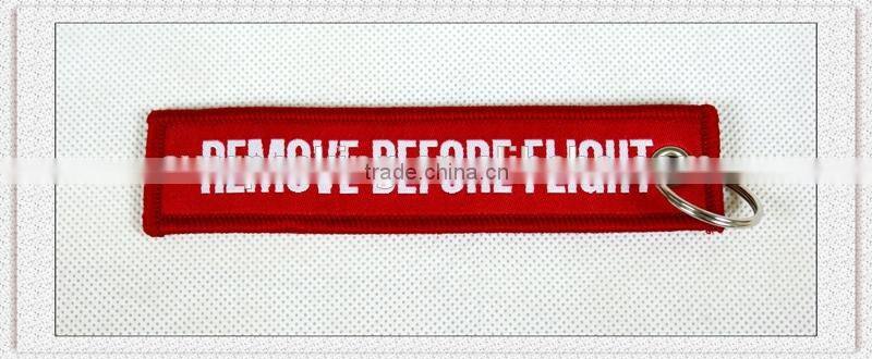 Custom Embroidery /Woven Keychain with metal ring