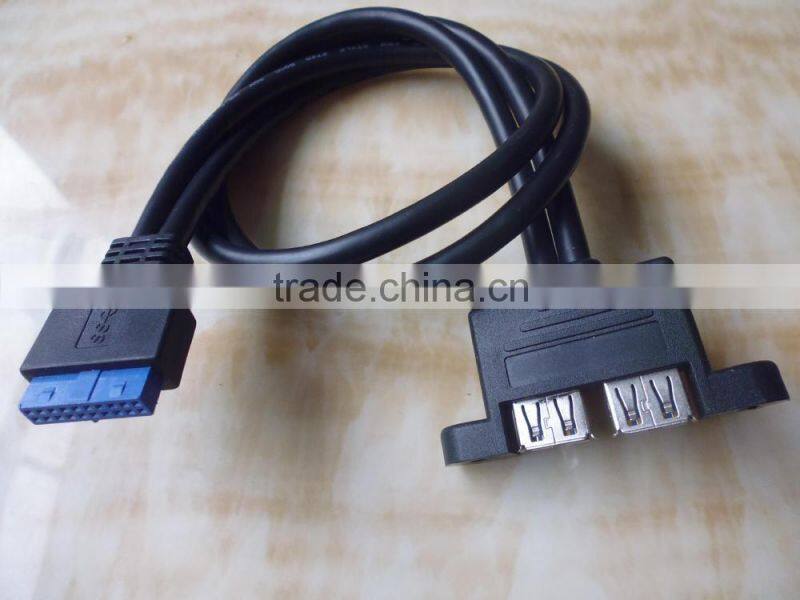 high quality USB AF*2 TO 20P Housing 3.0 cable