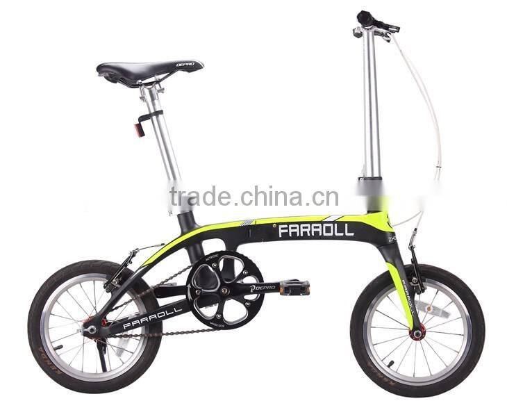 New design carbon fiber mini bike,14" folding mini bicycle