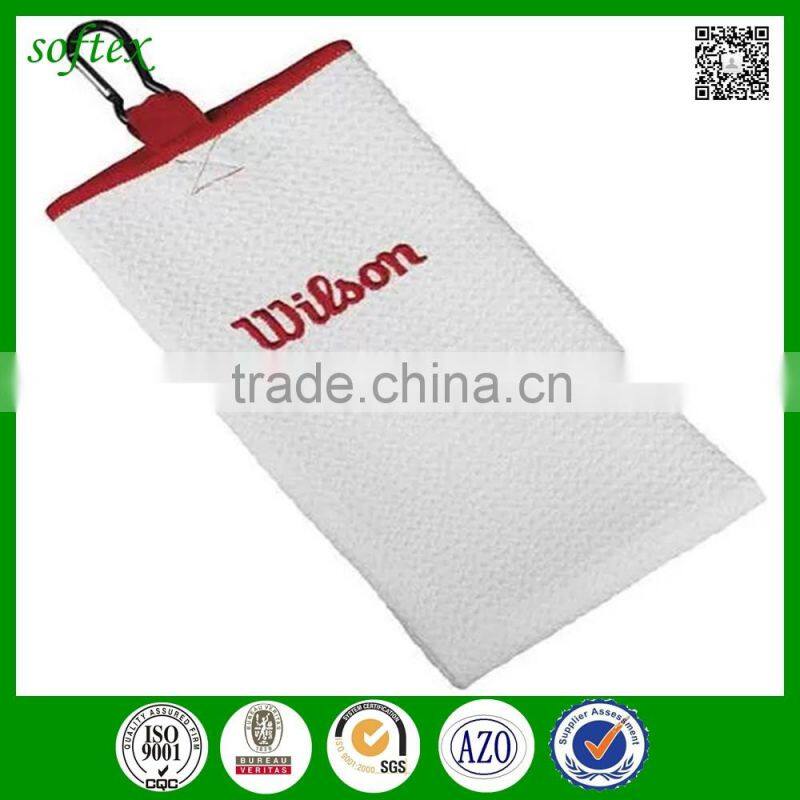 custom woven microfiber golf towels custom with grommet hooks