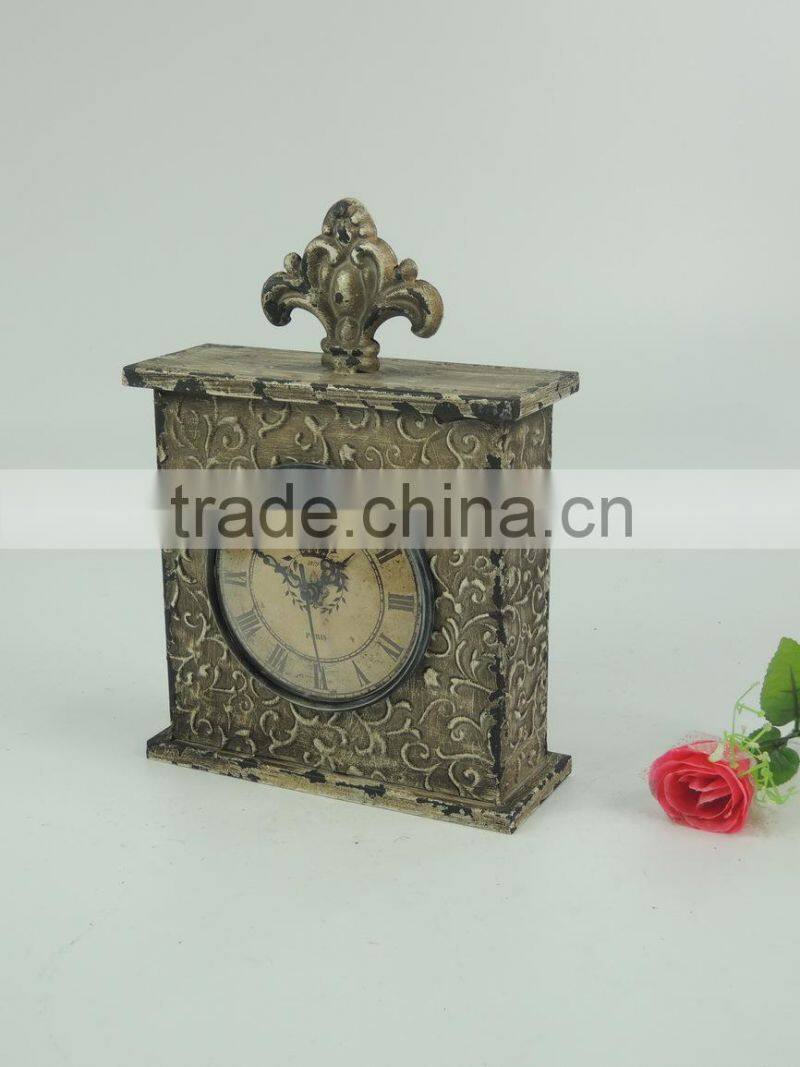 French white vintage table clock for home decor
