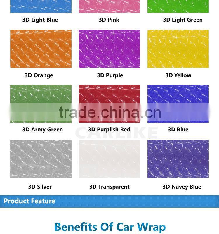 CARLIKE Air Bubble Free 3D Lens Car Body PVC Vinyl Roll