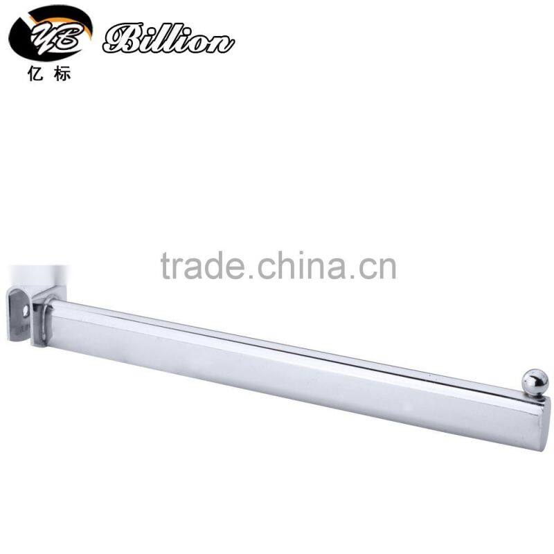 Metal Chrome Crossbar Fix Display Hook 15*30 Square Tube Straight Arm Display Hook with 9 Balls