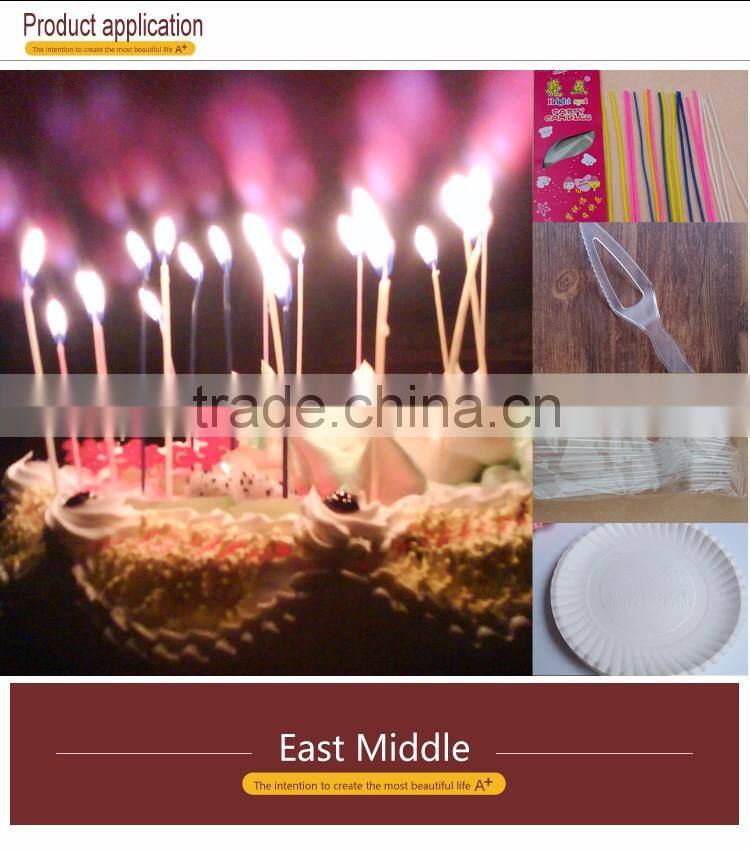 Transparent disposable a set of dessert tool cake knife paper dish cake fox colored wax