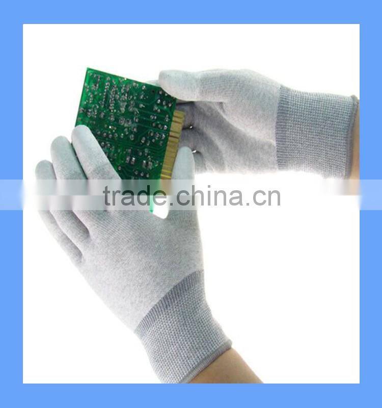 Carbon Fiber Finger Fit ESD Gloves for Cleanroom Safety and Antistatic Protection Use