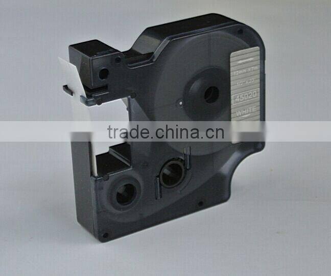 Compatible DYMO D1 label tape white on clear 12mm 45020