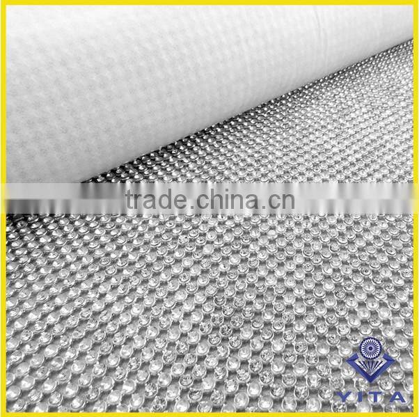 3mm 4mm 6mm crystal silver metal base hot fix rhinestone mesh sheet