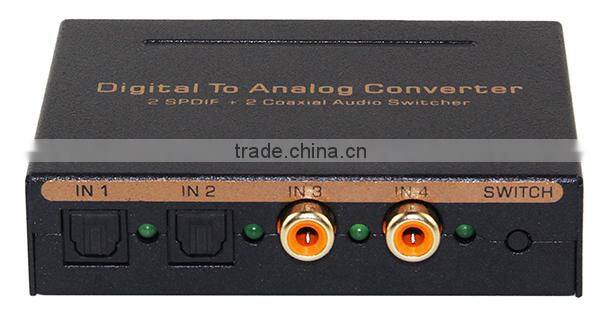 High quality Optical Fiber Switcher 4x1 Digital to analog audio converter