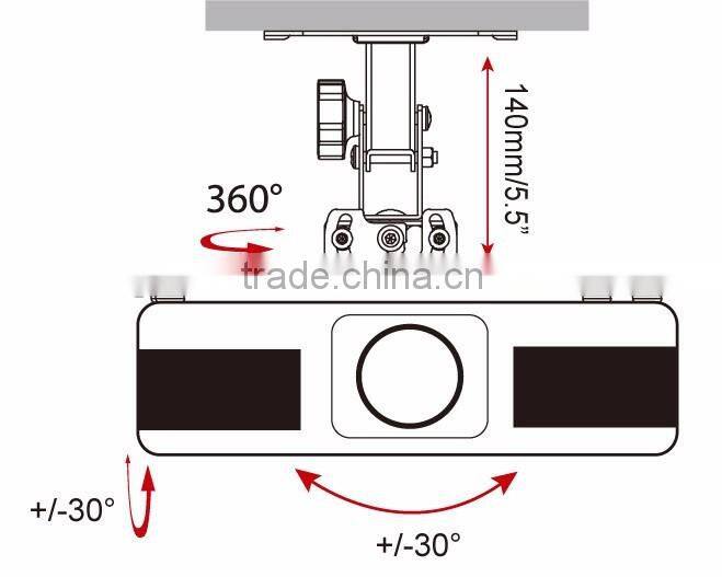 Universal adjustable steel wall mount projector bracket