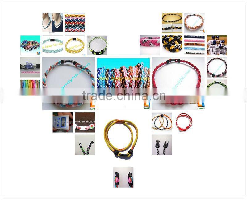 Triple braided titanium sports necklace,quad titanium sports necklace,titanium necklace making