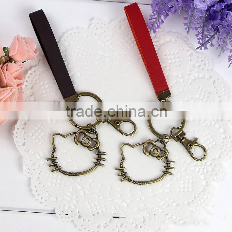 metal keyring/golden key ring/custom ker chain/hello kitty keychain