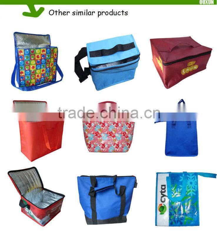 2015 new design transport recycled pp nonwoven cooler bags with aluminum foil