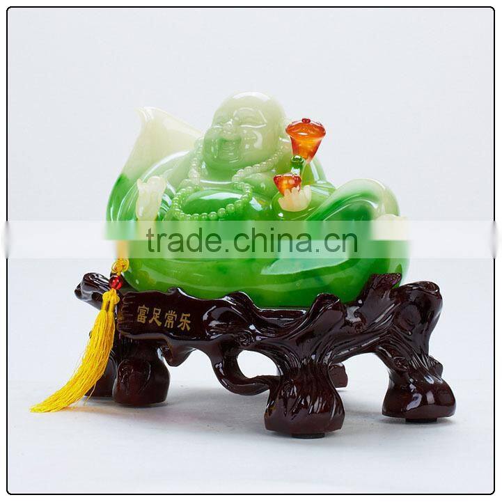 Jade color buddha statue , chinese luckly buddha statue,happy buddha